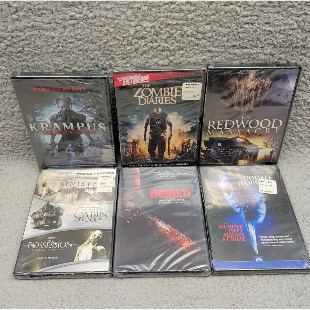 Lot of 6 Horror Scary Zombie Thriller Movies DVD Sinister Possession Krampus New
